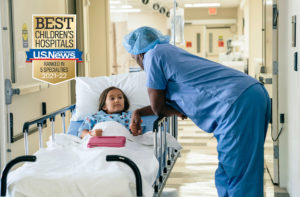 pediatric patient with nurse at UVA Children's