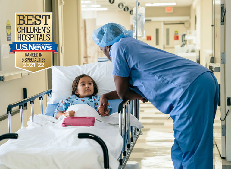 pediatric patient with nurse at UVA Children's