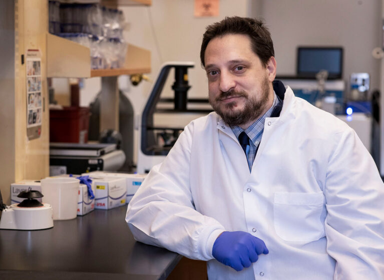 UVA researcher Bradley Gelfand, PhD, in the lab.