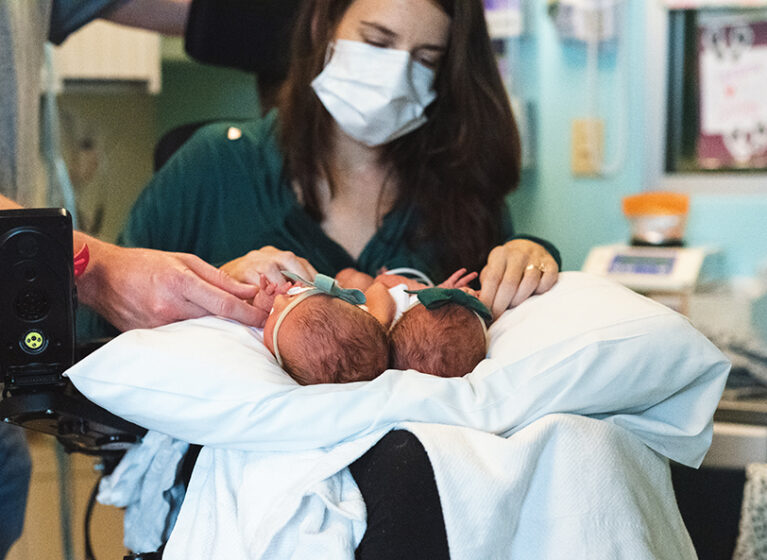 Dani and her newborn twins