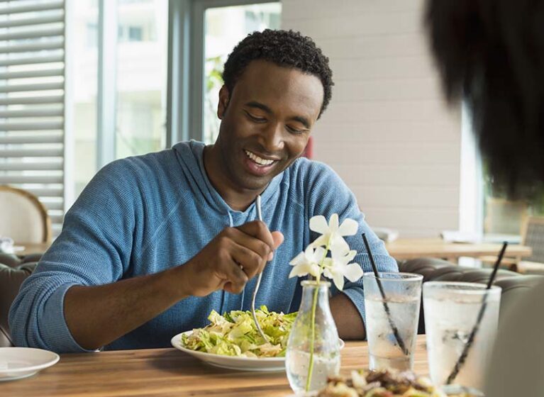 man eating meal