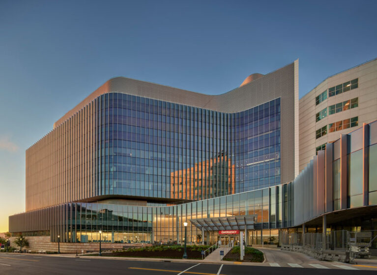 An exterior view of UVA Health